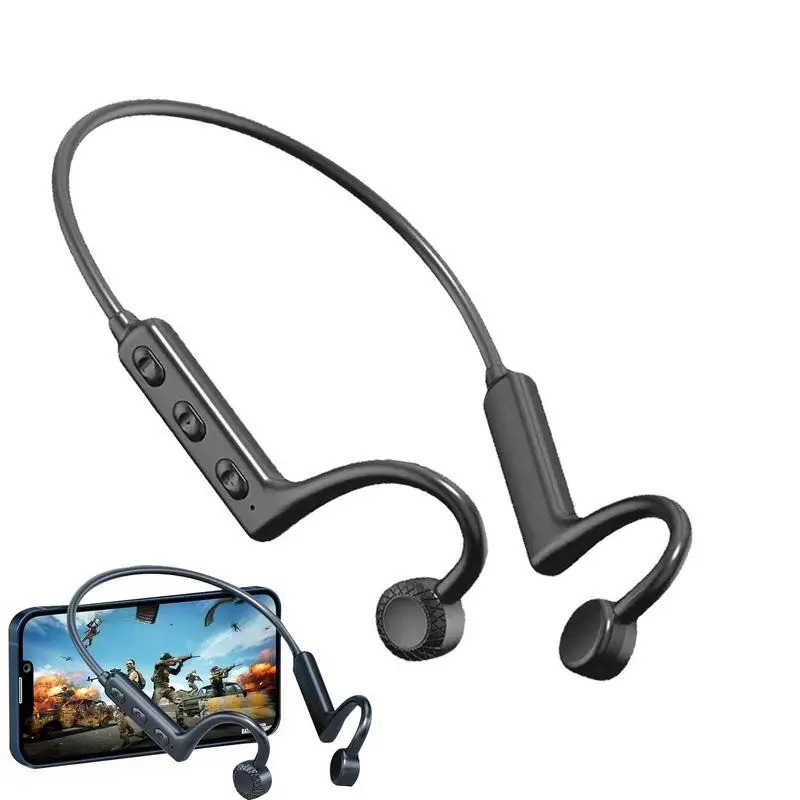 Bone Conduction Headphone Wireless Bluetoothcompatible V5.1 Headset Hanging Ear Sports Earphone Handsfree With Mic Headset