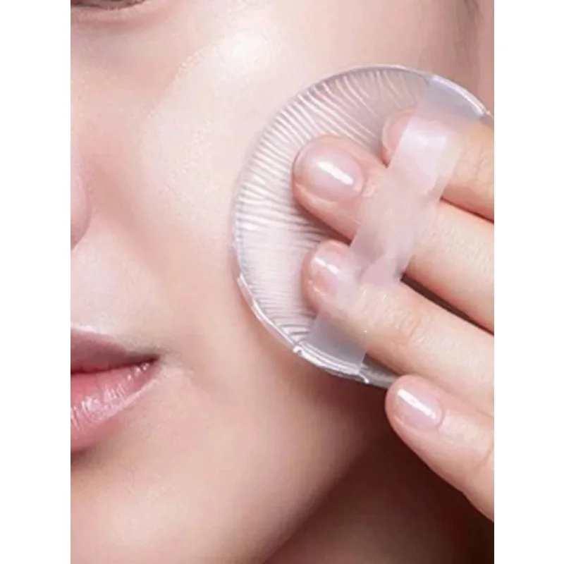 1/2 قطعة من إسفنجة مكياج السيليكون، منتفخة وسادة BB من الجيلي الكريستالي المائي، إسفنجة أساس شفافة للمكياج، غير ممتصة