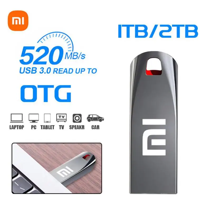 Mijia xiaomi 2tb usb 3.0 flash drives de metal de alta velocidade pendrive 1tb 512gb 256gb portátil à prova dwaterproof água memoria usb disco flash