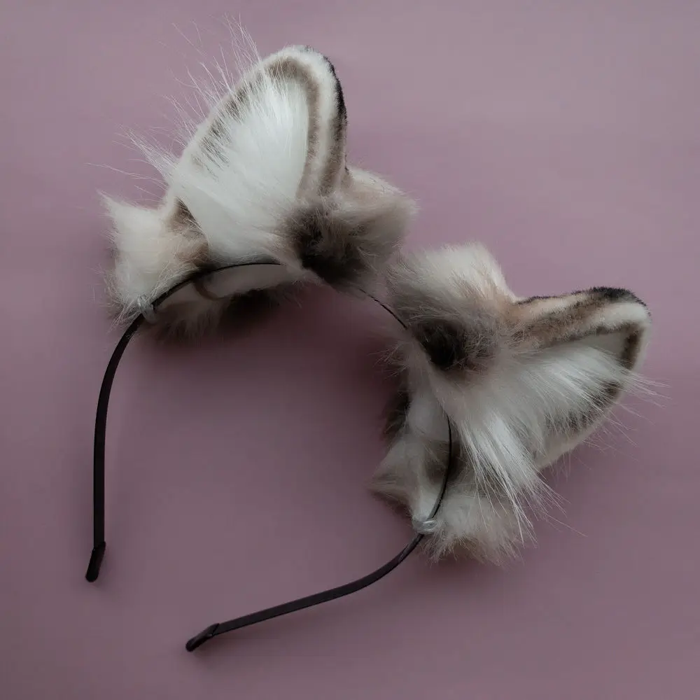 Sneeuwluipaard oren beest oren hoofdtooi Lolita handgemaakte schattige cosplay haarspeld kc hoofdband dual-purpose origineel