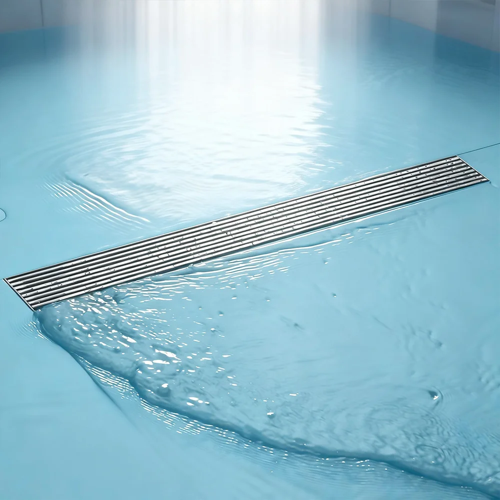 Long Linear 304 Stainless Steel Floor Drain High Flow Deodorant Insect Proof Customizable Drain Hole Hotel Bathroom Kitchen