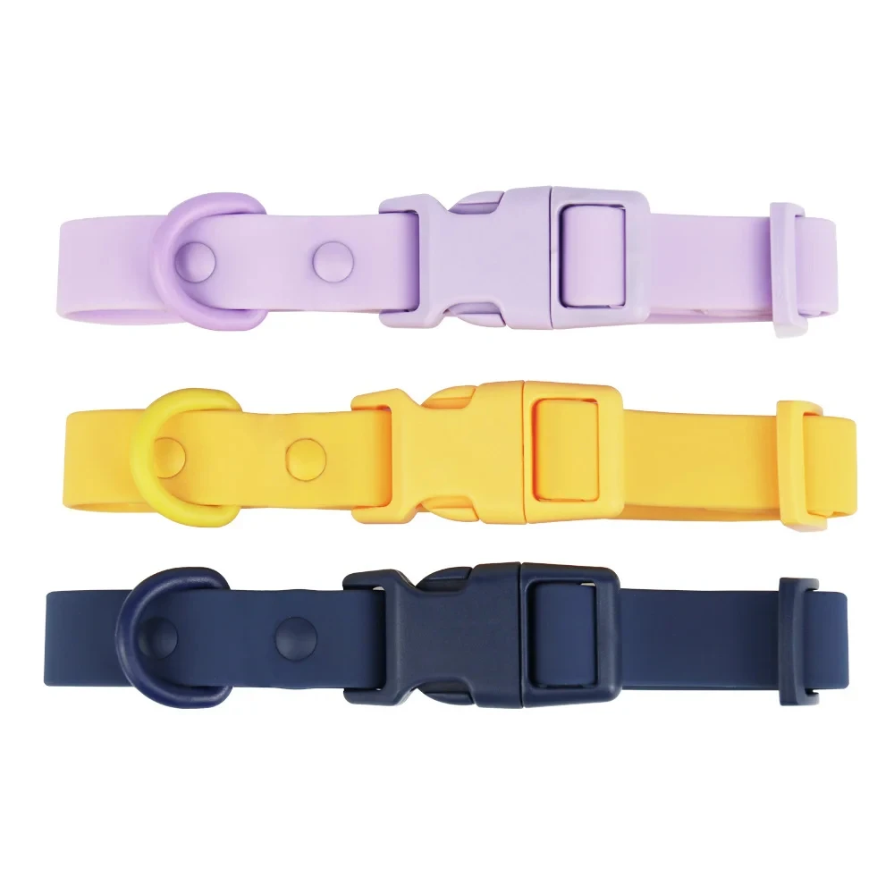 Cute Pet Collar, Elastic Webbing Waterproof Rustproof Washable Adjustable Durable PVC colorful Small Collar for Puppies and Cats