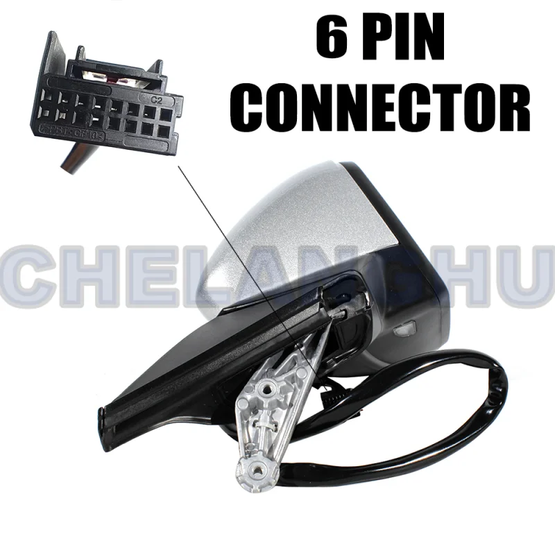 Mirror Assembly For VW Golf 7 2013 2014 2015 2016 2017 2018 2019 2020 Right 6Pins Silvery Heated Power Adjust Memory Power Fold