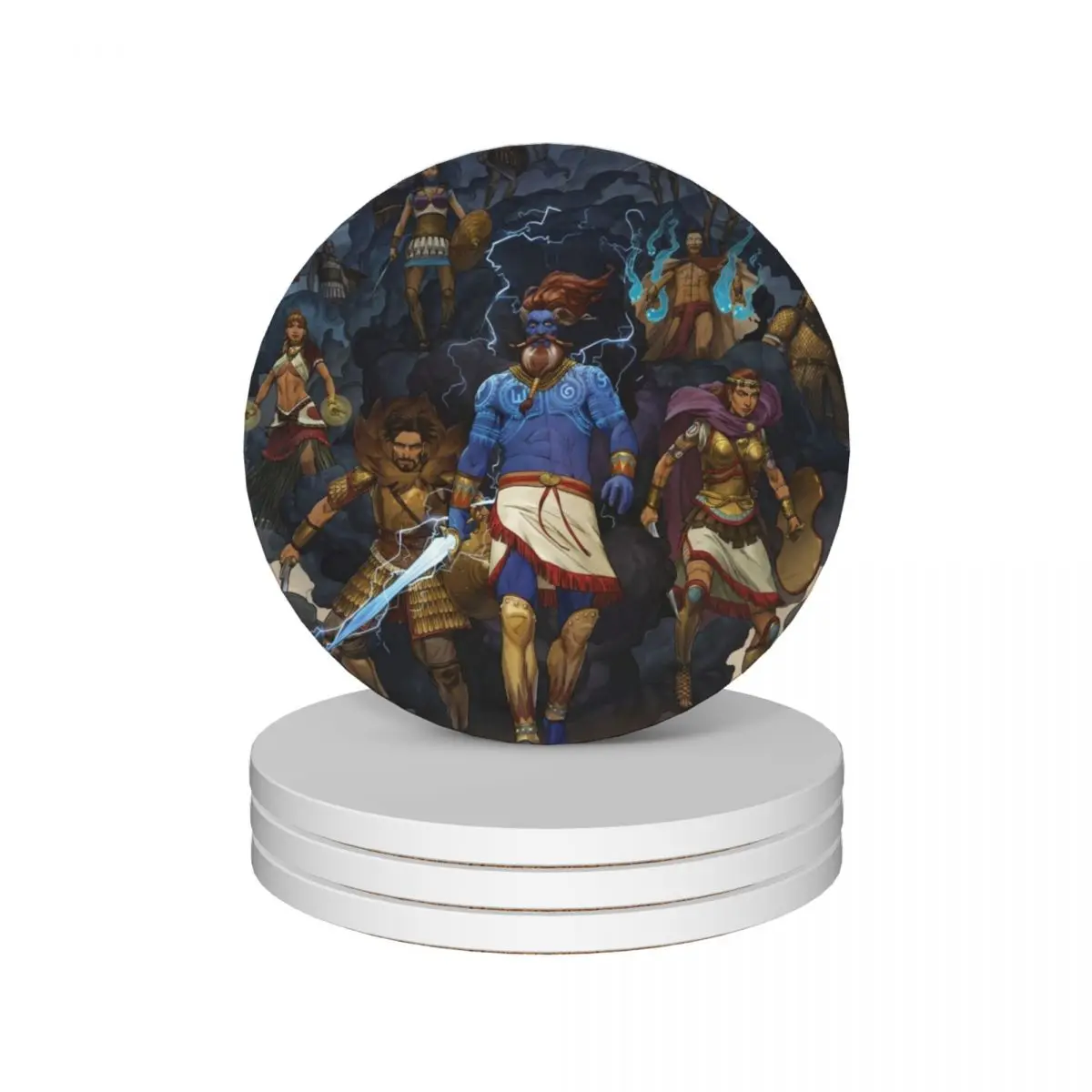 

RuneQuest: Roleplaying in Glorantha, Heroes of Orlanth by Andrey Fetisov Ceramic Coasters (Set of 4) anti slip cute cup Coasters