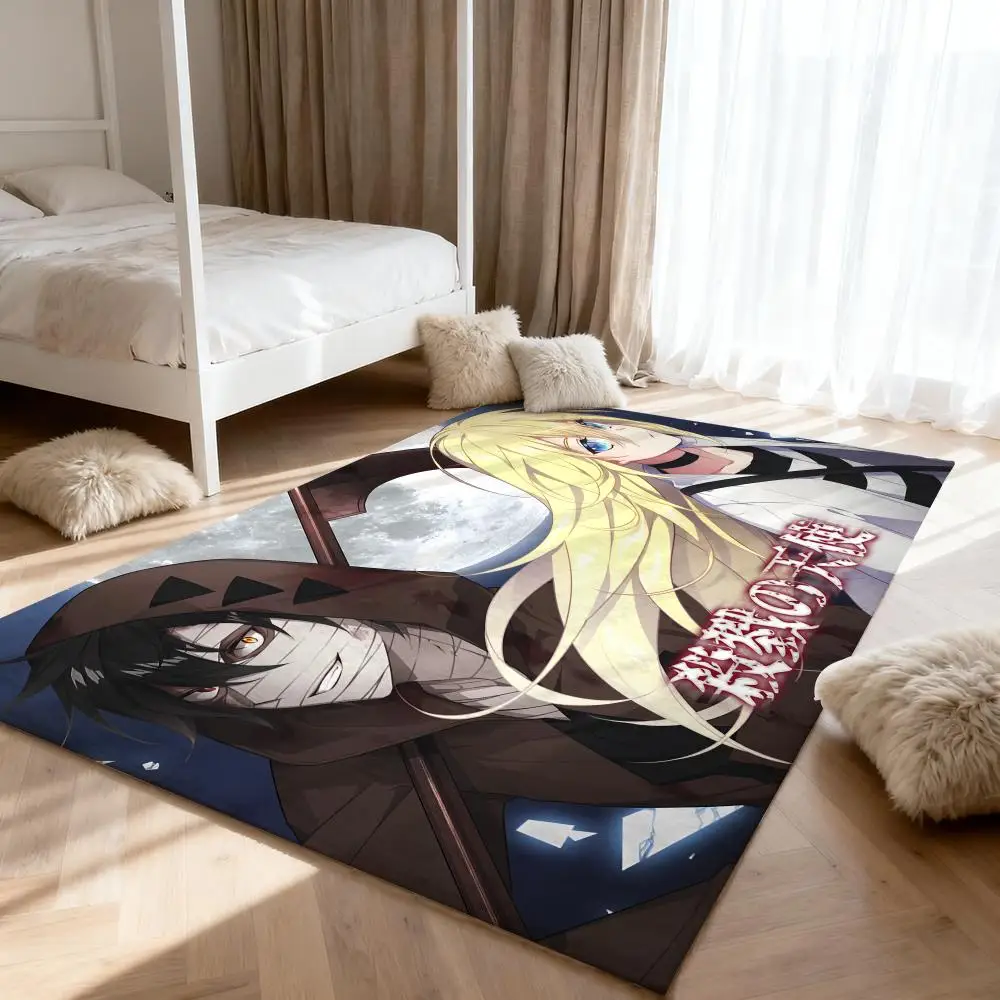 

A-angels of D-Death cool Floor Mat Soft Thickened Absorbent Non-Slip Bedroom Living Room Door Mat Home Decor Flannel Rugs