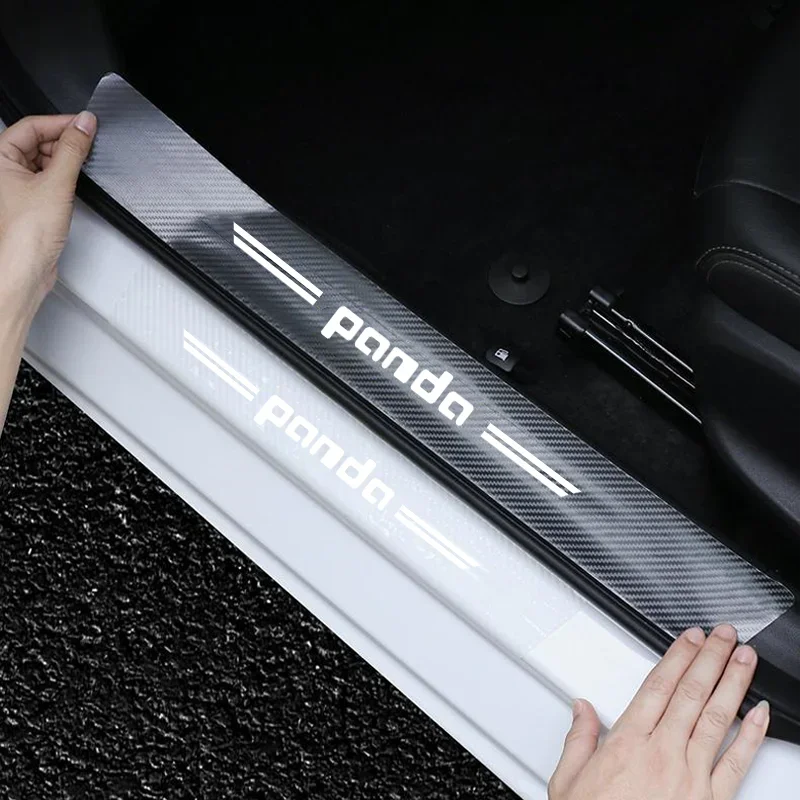 

Luminous Transparent Car Door Sill Sticker For Fiat Panda 2011 2008 2009 Coss4x4 Carbon Fiber Trunk Threshold Strip Accessories