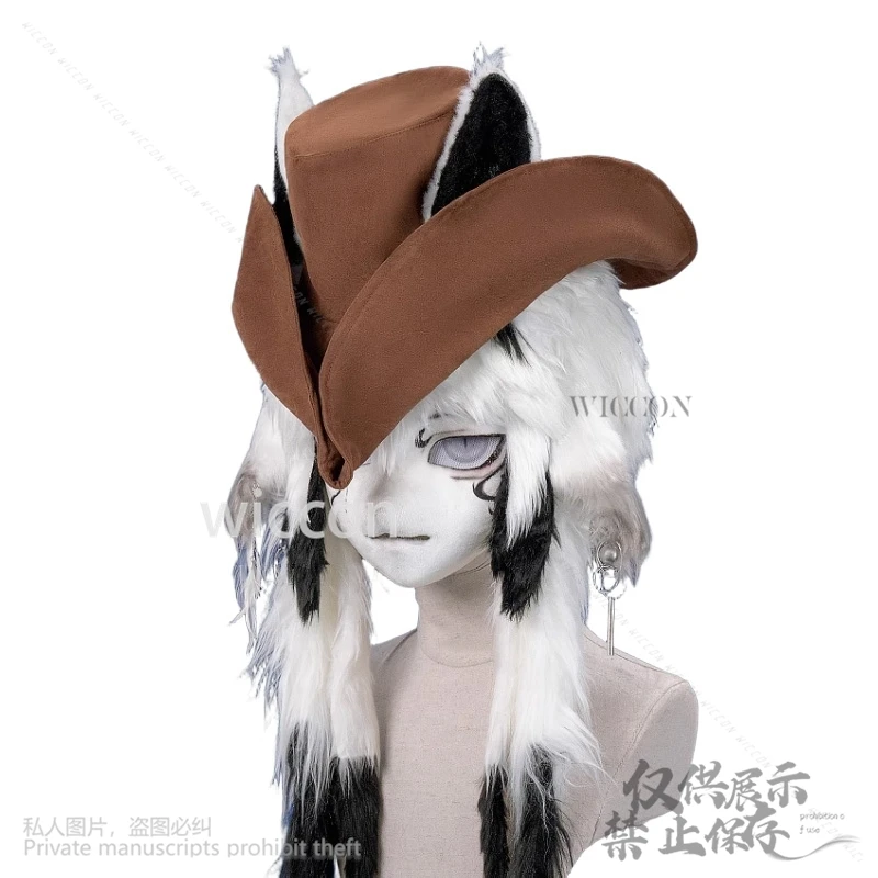 $*() أنيمي الحيوان فروي كوس Furrsuit لطيف 2 اللون القراصنة فايكنغ نمط قبعة ريشة موحدة Kawaii الحلو @ # $%^&*! () # &LifelikeCos@!
