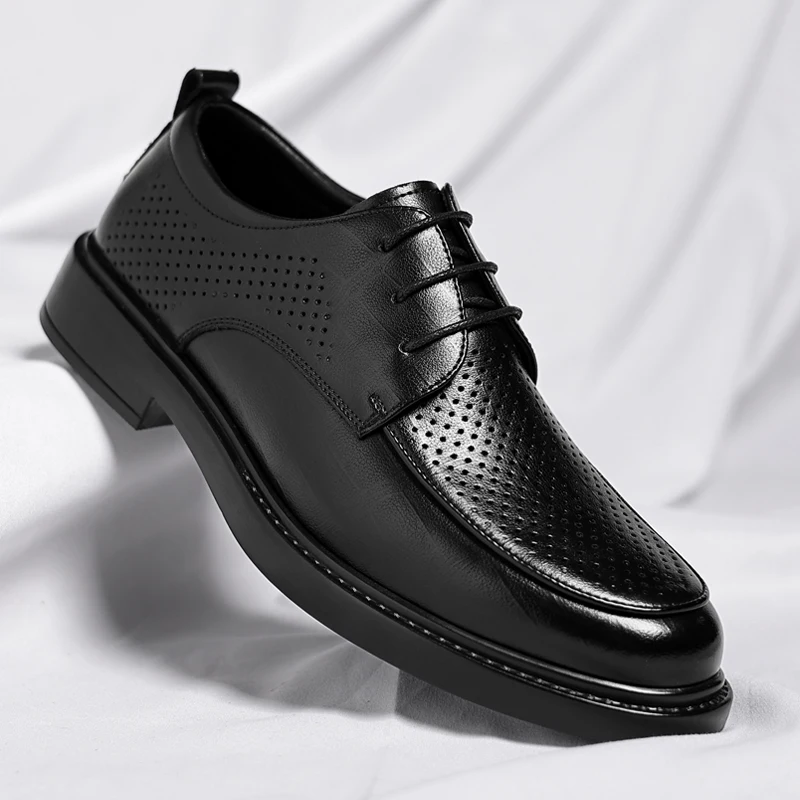 

Classic Leather Shoes for Men Slip on Pointed Toe Oxfords Formal Wedding Party Office Business Casual Dress Shoes for Male #2023