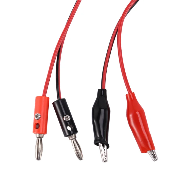 8 Pcs Red Black Banana Plugs To Alligator Clips Probe Test Cable 1M