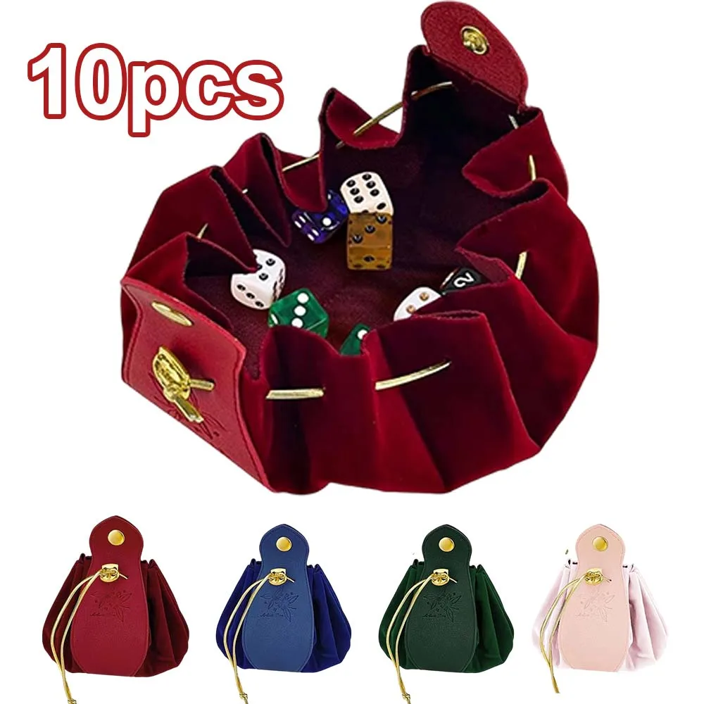 

10pcs New Leather Velvet Candy Bags Handheld Wedding Gifts Bags Drawstring Pouch Bridal Favor Gift Box for Birthday Party Decor