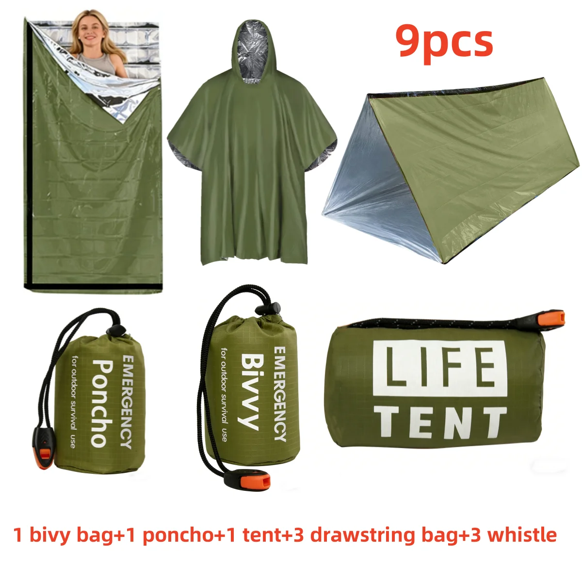 ชุดอุปกรณ์เอาตัวรอดฉุกเฉิน 9 ช - Bivvy Bag Emergency บทวิจารณ์และราคา