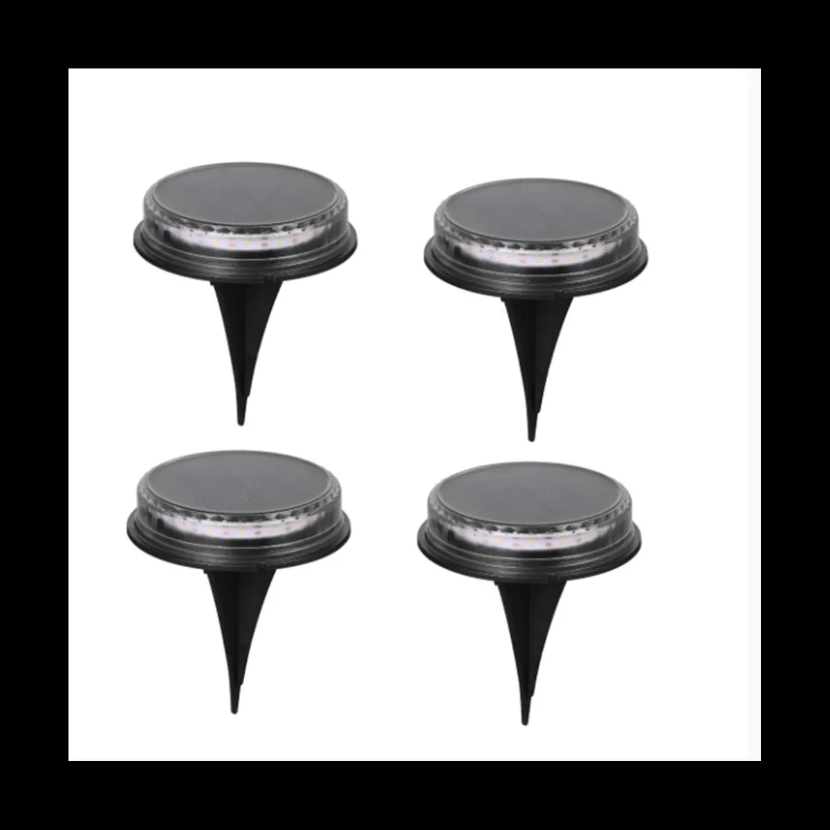 

4 шт. супер яркий светодиодный солнечный светильник для улицы, авто, садовый светильник, водонепроницаемый наземный светильник для украшения сада-A