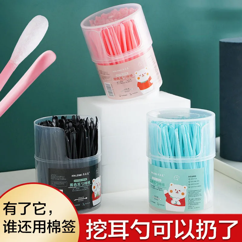 

100 шт. ватные палочки для ушей, пластиковая кюретка, очиститель для ушей, портативные палочки для макияжа, дизайна ногтей, Limpiador De O kino