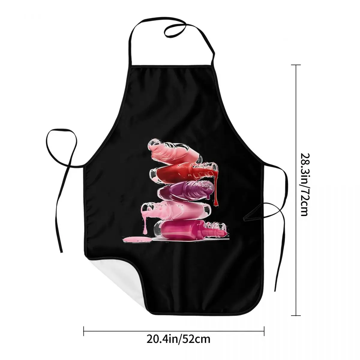 Custom Bib Pink And Red Apron for Men Women Adult Chef Cooking Kitchen Nail Polish Tablier Cuisine Baking