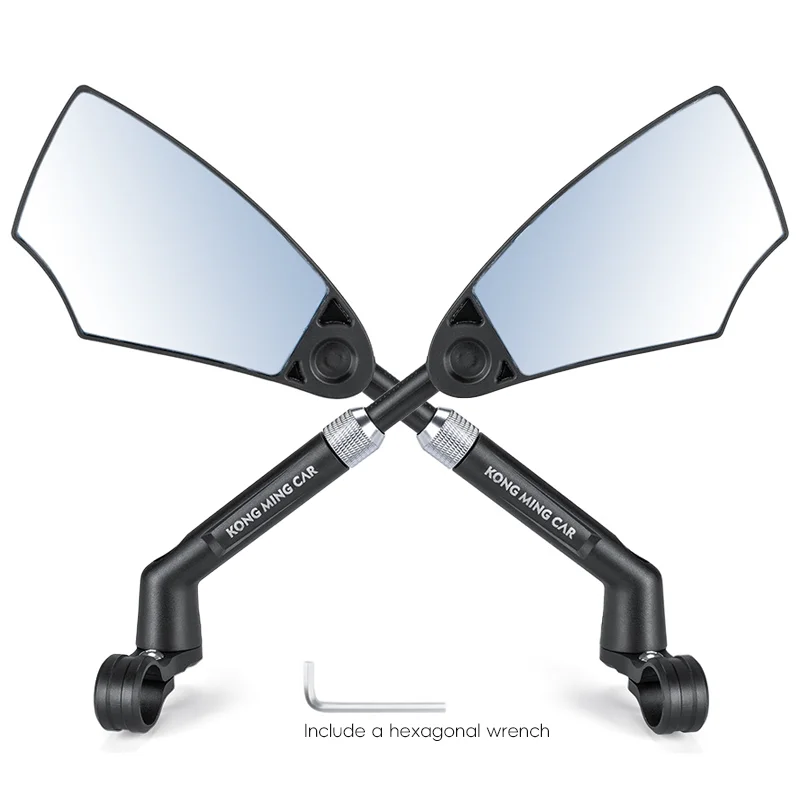 Bike Adjustable Rearview Mirror, Road MTB Bike Telescopic Reflector, 360-degree Rotating Anti-glare Mirror, Cycling Accessories