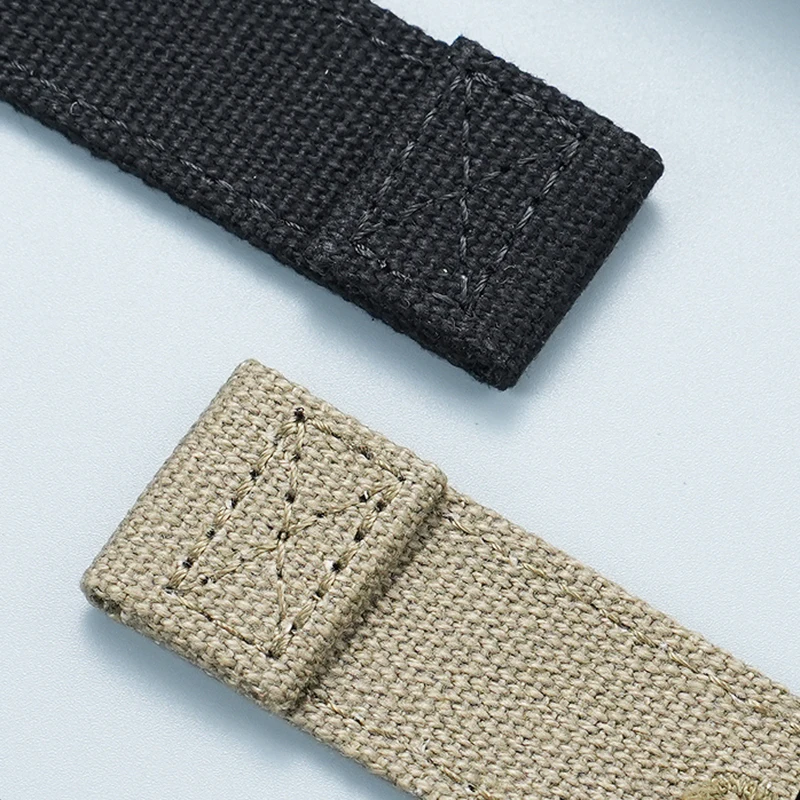 For Hamilton khaki/aviation/field Men outdoor sports nylon+cowhide strap black/khaki  20mm 22mm Canvas watchband waterproof nyl