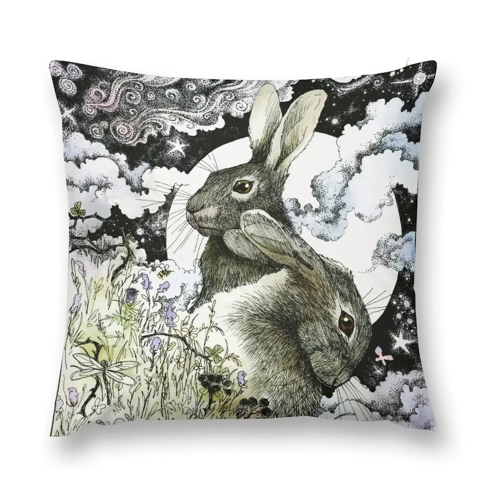 

Hares in the Hedgerows Throw Pillow Sofa Cushions Covers Sofa Cushion Cover luxury decor pillow