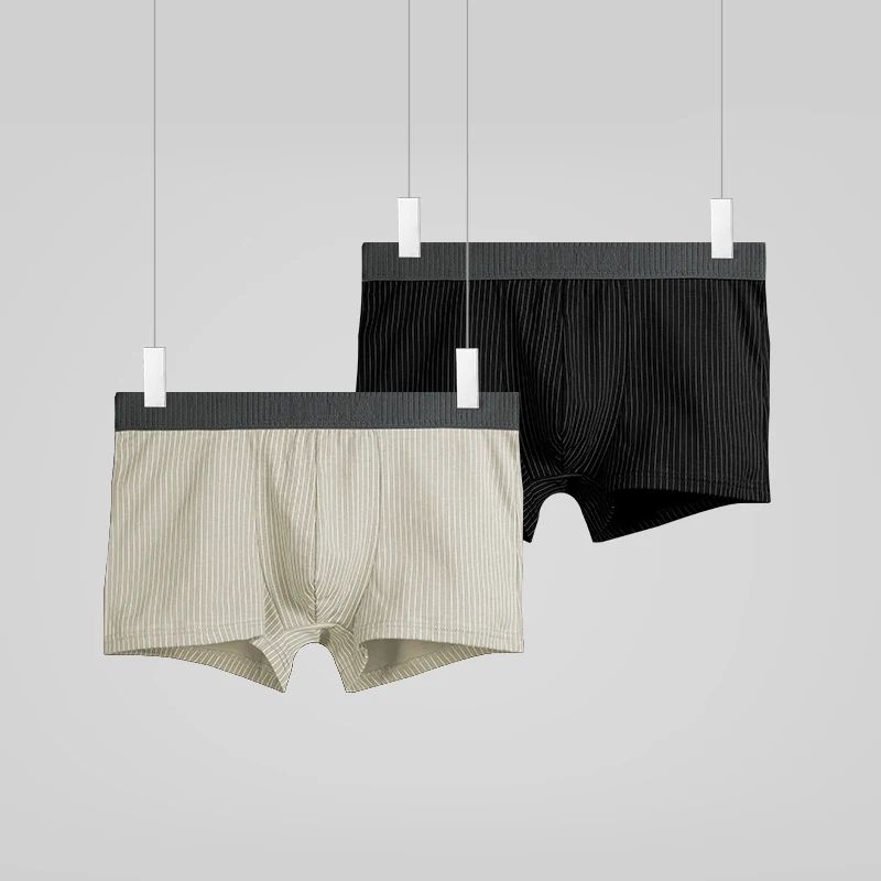 2PCS Men's antibacterial underwear. These are boxer shorts suitable for autumn and winter. They are four-corner sports underwear