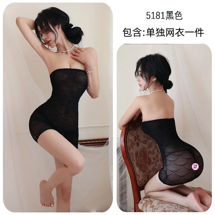 

Long Night Sexy Lingerie Temptation Passion No Need to Take Off Tearable Sexy Stockings Mesh Suit for Women 5181