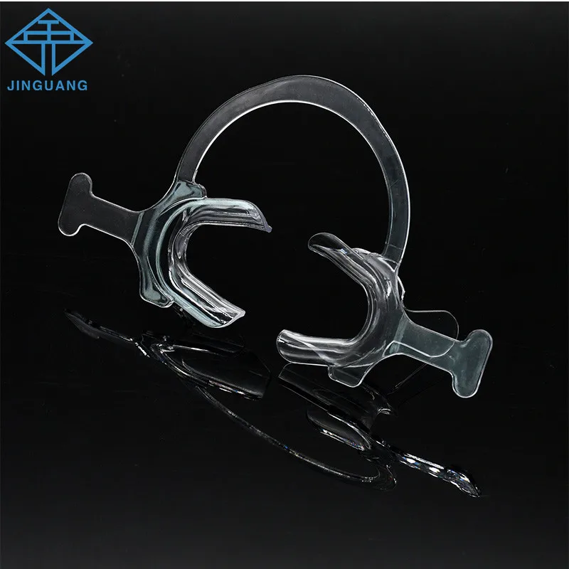 15pcs Orthodontic Dental Plastic Mouth Opener Transparent C-shape Cheek Retractor with Handle C shape Cheek Lip Retractor