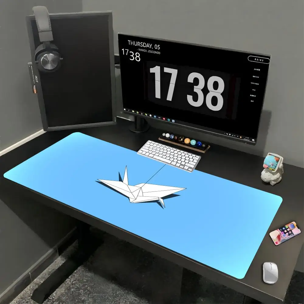 Origami Paper Crane Mouse Pad Cartoon Non-slip Mat Large Pc Gamer Cabinet Keyboard Deskmat Gaming Accessories Mousepad XXL