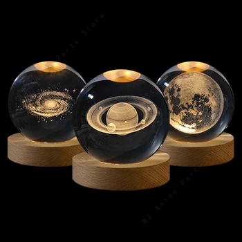 3D Crystal Ball Galaxy Night Light 1