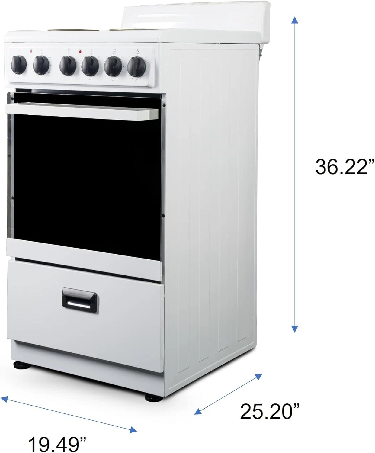 Electric Range with 4 Coil Burners and 2.2 Cu. Ft. Oven Capacity in White