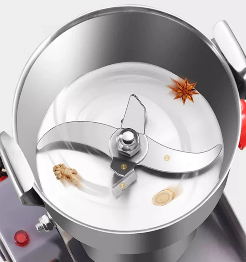 220V 1500G Commercial Grain Grinder High Speed  Cereals Medicinal Materials Spices Powder Crusher Stainless Steel Coffee Grinder