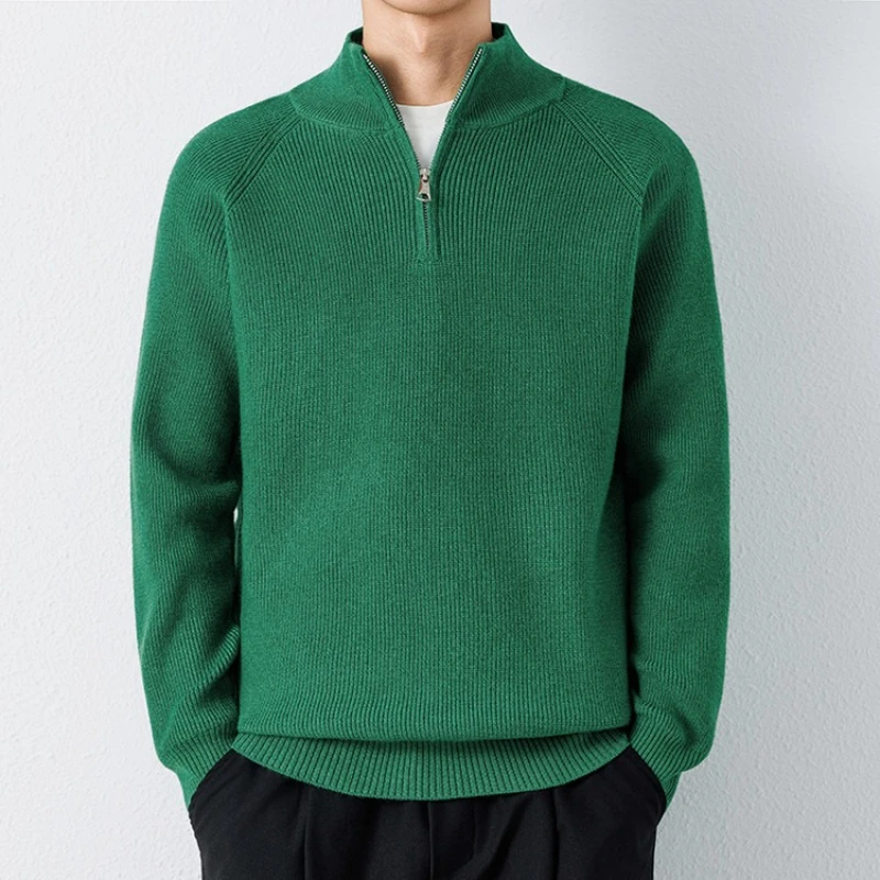 

Men's Half-Zip Knit Sweater, 2025 New Arrival, Cream White Green Black Red​ Latest Style Knit Top Budget Friendly