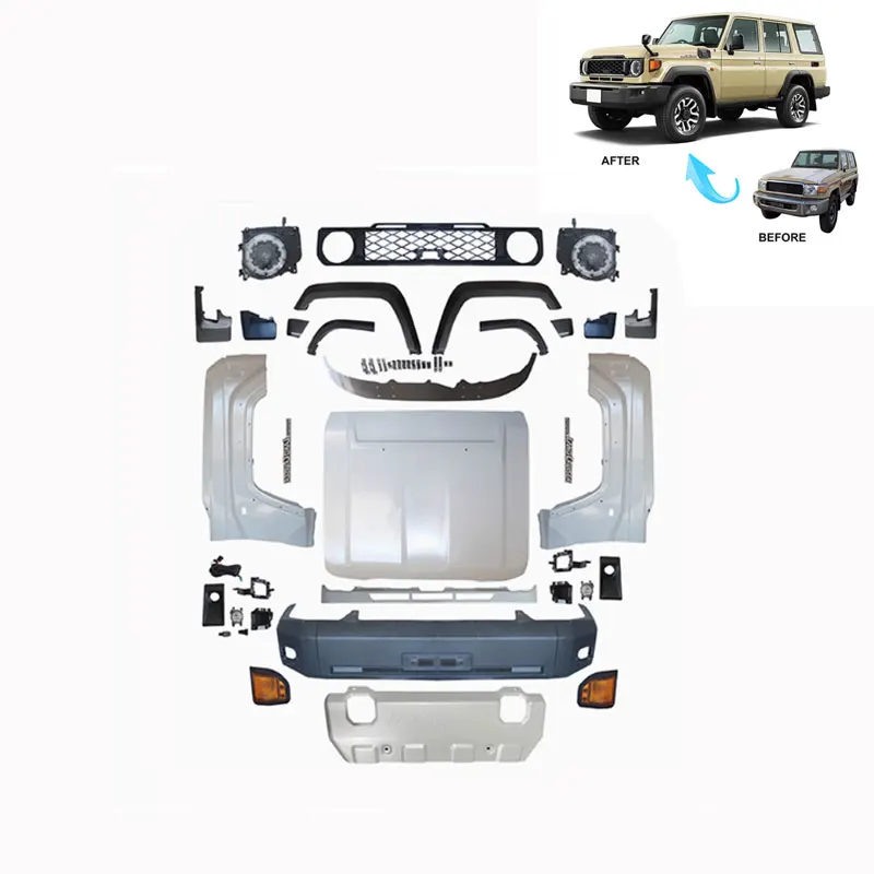 

Factory Hot Selling Body kits for 2007-2021 LC76 Upgraded 2024 Body Kits LC70 LC79 LC78 LC76 HZJ76 Facelift for Land Crui