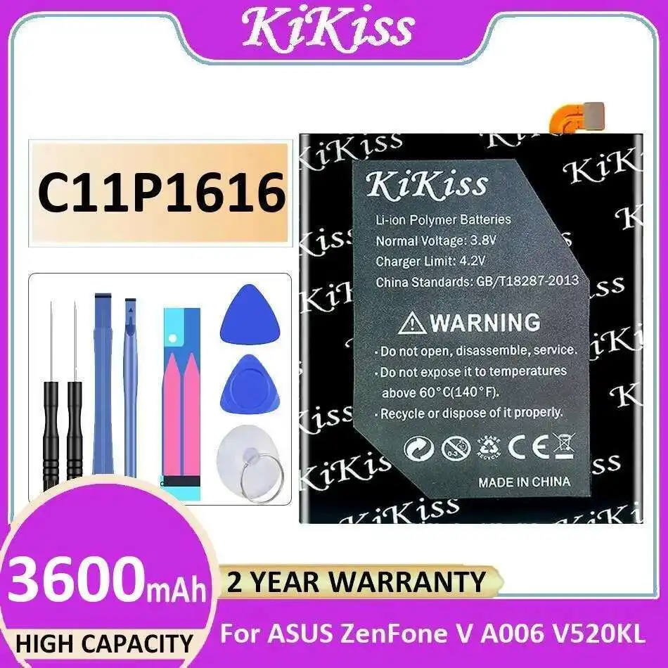

Long Lasting For Asus Zenfone V A006 V520KL Mobile Phone Battery C11P1616 3600Mah Durable