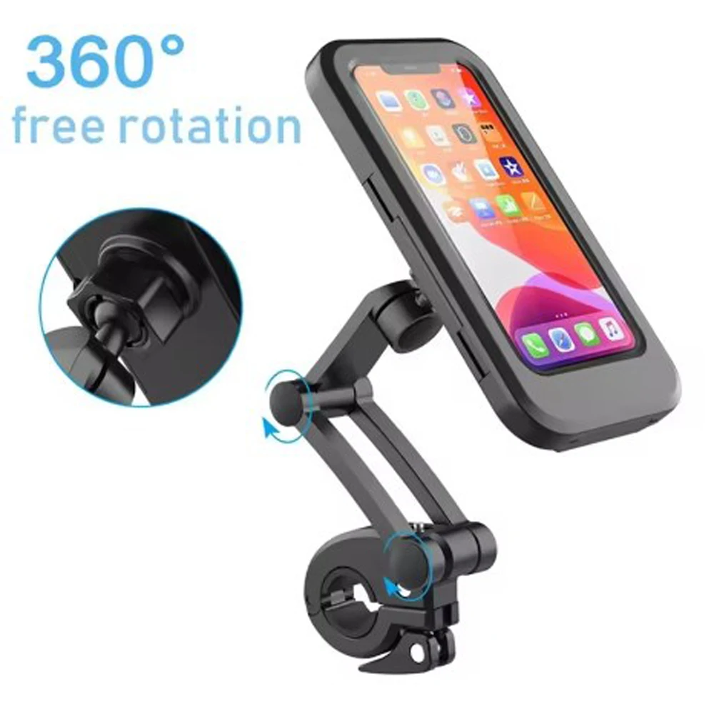 Waterproof Motorcycle Bike Mobile Phone Holder Universal Bicycle Bracket GPS Clip Bicycle Stand Support for All Smartphones