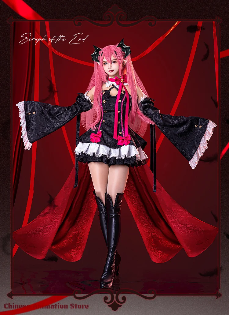 Krul Tepes Cosplay Anime Seraph Of The End Cosplay Krul Tepes Gorgeous Costume Shoes Wig Comic Con Party Halloween Birthday Gift