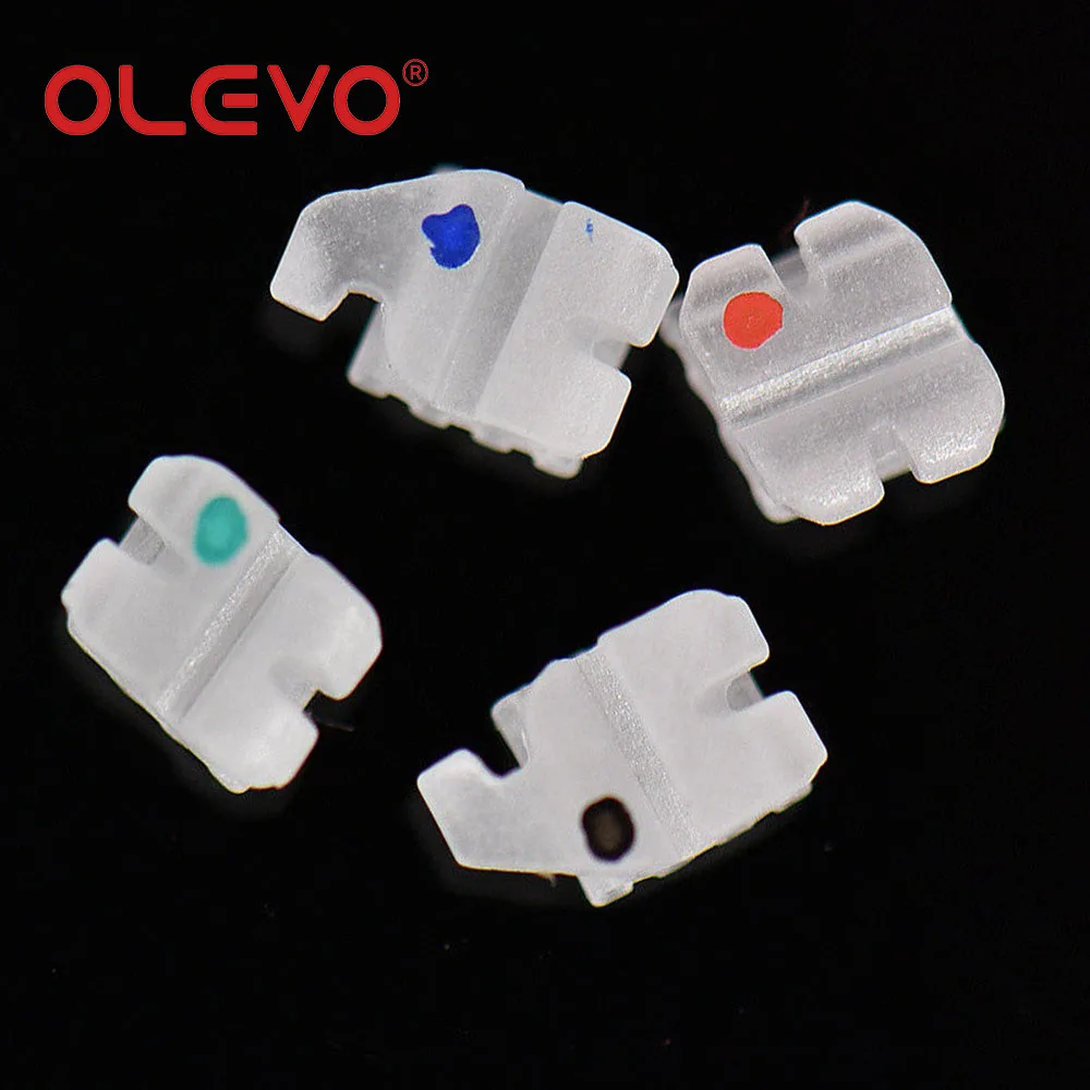 OLEVO 200 Stück/10 Kits Kieferorthopädische Klammern Dental Keramik Zahnspangen für Zähne Unsichtbare Klammer Mini Roth MBT 022 Slot 345 Haken – Detail 7