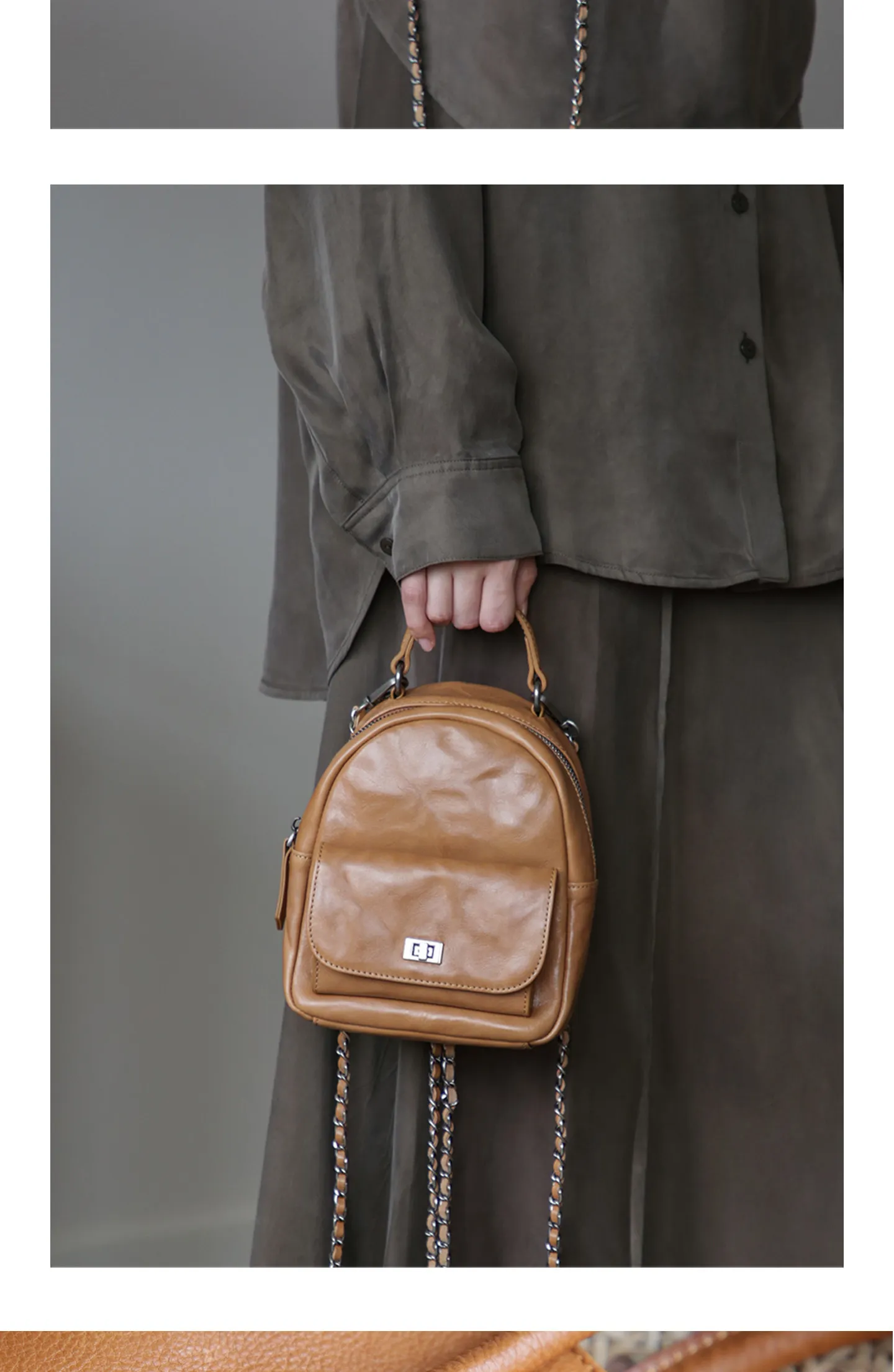 PNDME modischer, handgefertigter, hochwertiger Damen-Rucksack aus Rindsleder der ersten Schicht, kleiner Rucksack für Outdoor-Partys, luxuriöser Damen-Rucksack aus echtem Leder – Detail 16