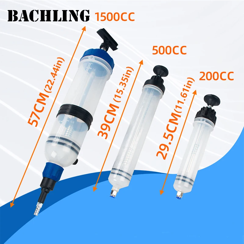 100/200/500/1500ml Car Engine Oil Change Syringe Bottle Transfer Automotive Fuel Extraction Pump Hand Tool Oil Extractor Pump