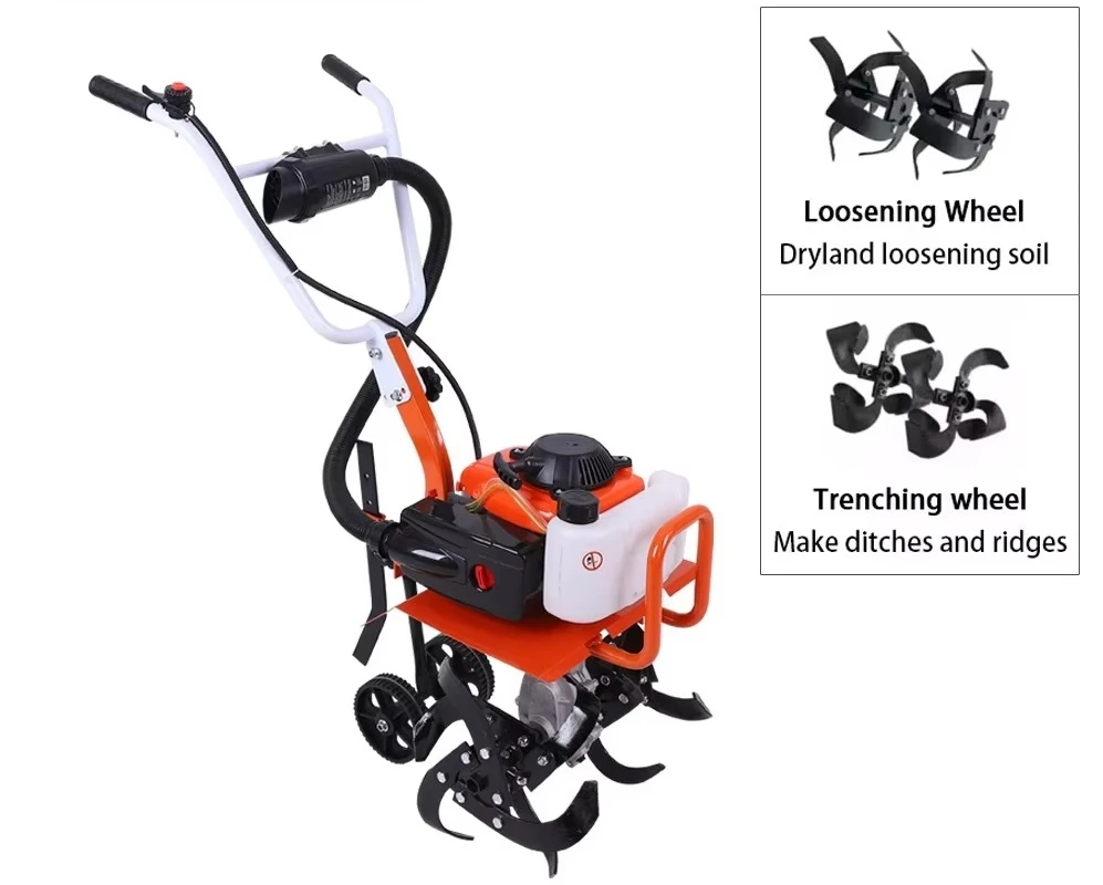 Multi-function Rotary Tiller Machinery Agricultural Garden Tools Hand-Push Fuel Cultivator 4 Stroke/2 Stroke