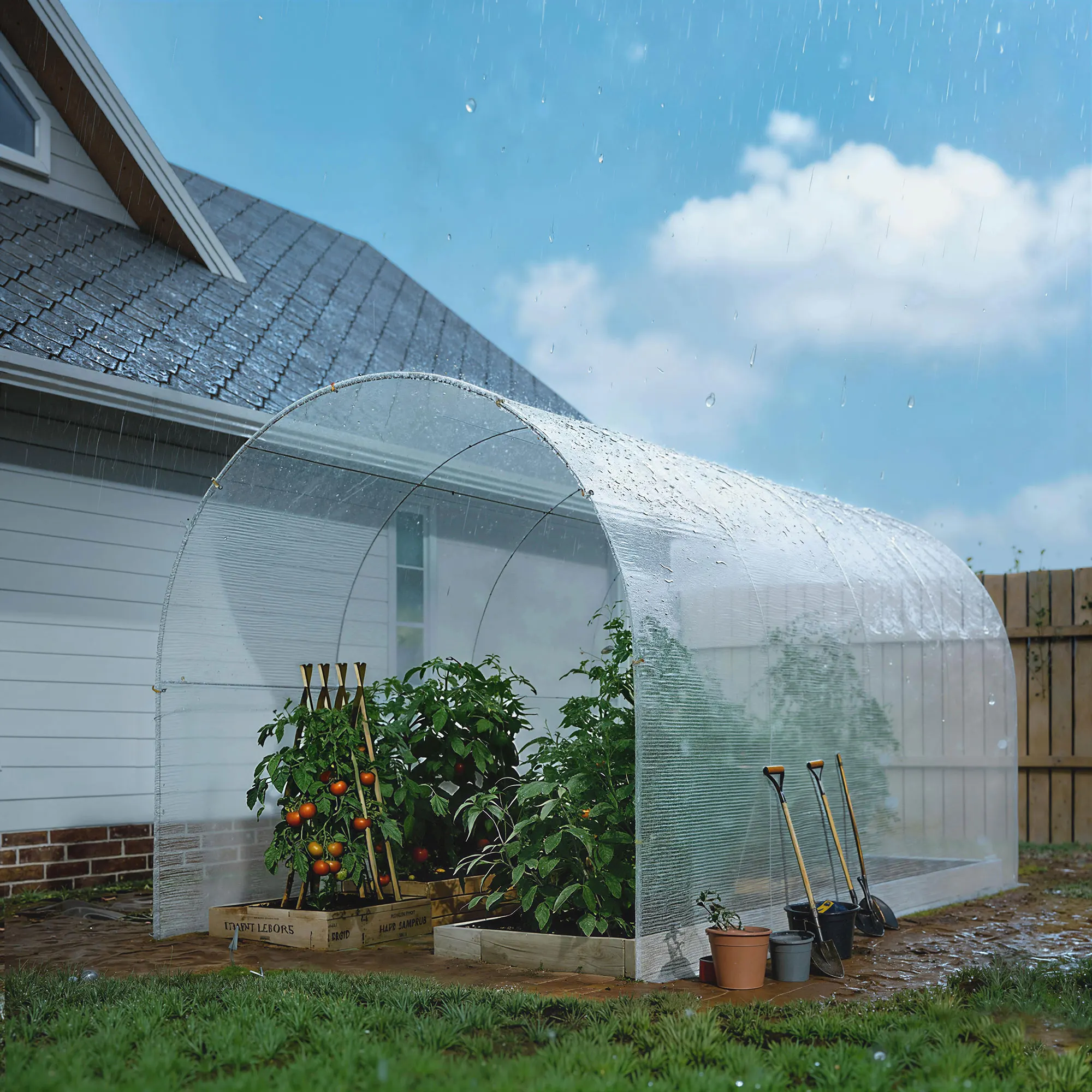 Bâche imperméable blanche Outsunny 6 × 4 m, 140 g/m²