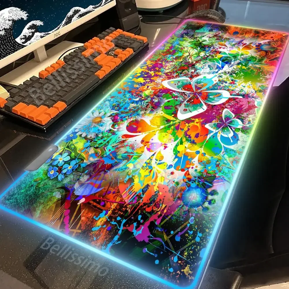 RGB Art Mouse Pad Gamer XL New Large Home HD Mousepad XXL Playmat Soft Office tappetino per mouse antiscivolo accessori per ufficio tappetini per Mouse