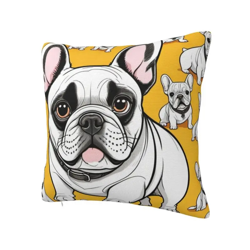 Custom French Bulldog Square Pillow Case Decoration 3D Double Side Print Cushion Cover for Living Room