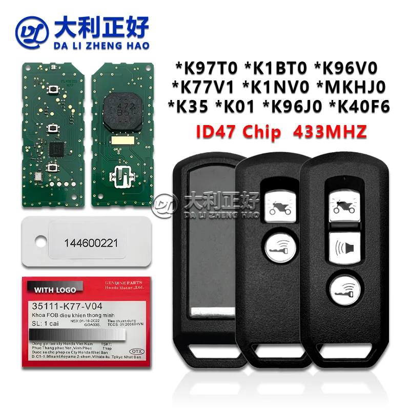 

DL Motorcycle key remote For Honda K01 K77 K96 K97 K35V3 SH125 150 300 PCX150 X-ADV Forza 300 Motorcycle Remote Control Key