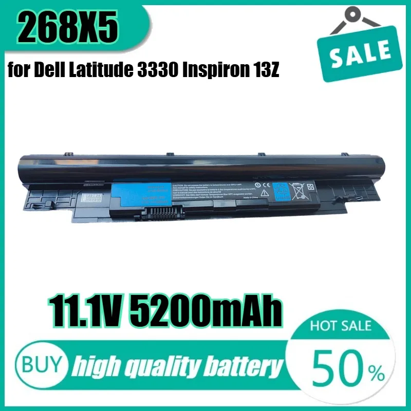 

11.1V 5200mAh 268X5 Laptop Battery for Dell Latitude 3330 Inspiron 13Z N311z N411z Vostro V131 V131D V131R