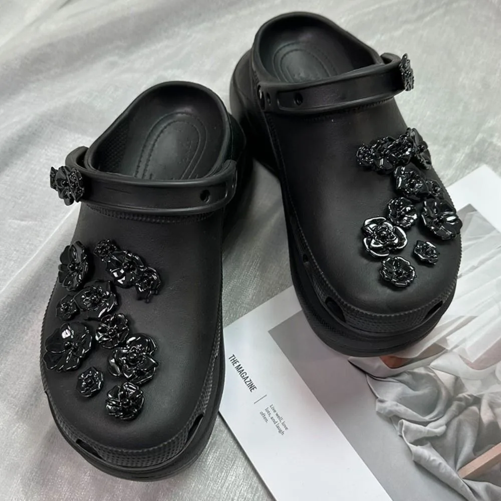 20Pcs New Rose Resin Shoes Ornaments Funny Design Colorful Sandals Shoes Decoration Kawaii Elegant Charms Shoes Decoration