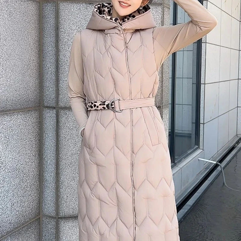 Large Size 5XL Women Vest Jacket Autumn Winter Long Waistcoat Vest Coat 2025 New Women Loose Hooded Sleeveless Vest Outwear