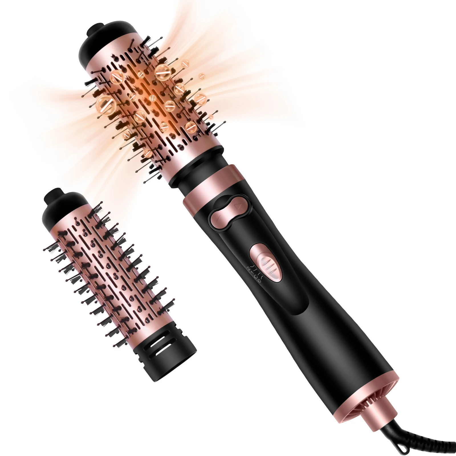 3-In-1 Hair Dryer Brush Set - Rotating Blow & Styling Tool With Interchangeable Brushes For Volumizing, Drying, Straightening