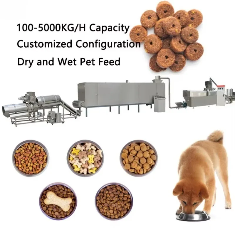 Food Production Line for Dry Dog Food Cat Kibble Processing With Certificate Dog Cat Pet Feed Making Machine