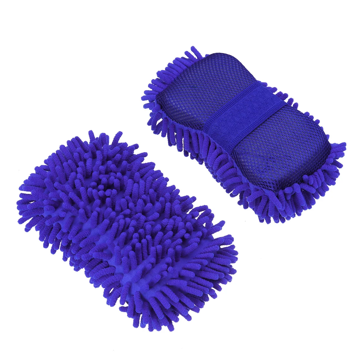 

2pcs Ultrafine Fiber Chenille Car Wash Gloves Microfiber Car Motorcycle Washer Car Care Cleaning (Dark Blue)