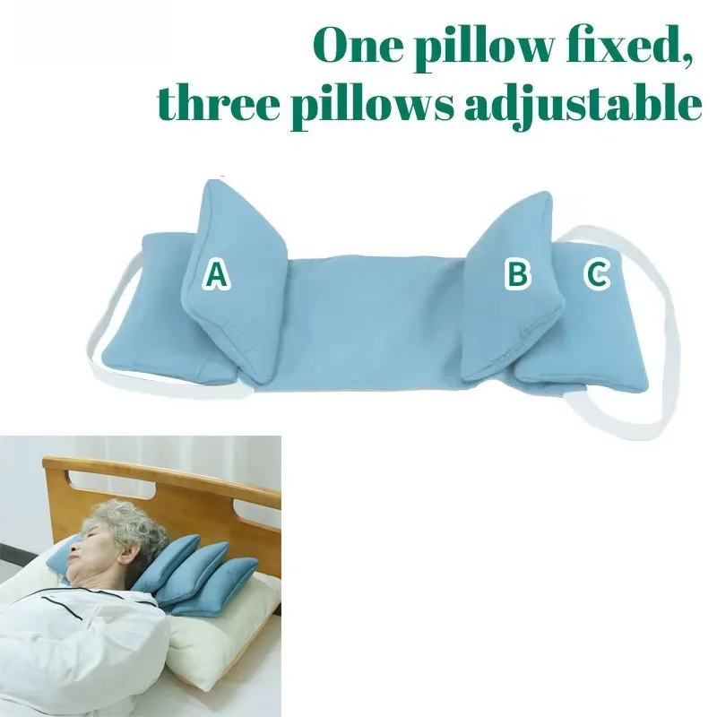 Oreiller cervical en coton antimicrobien, avec noyau intérieur souple et réglable, pour soutenir la tête des patients, oreiller fixe anti-déviation latérale pour personnes âgées
