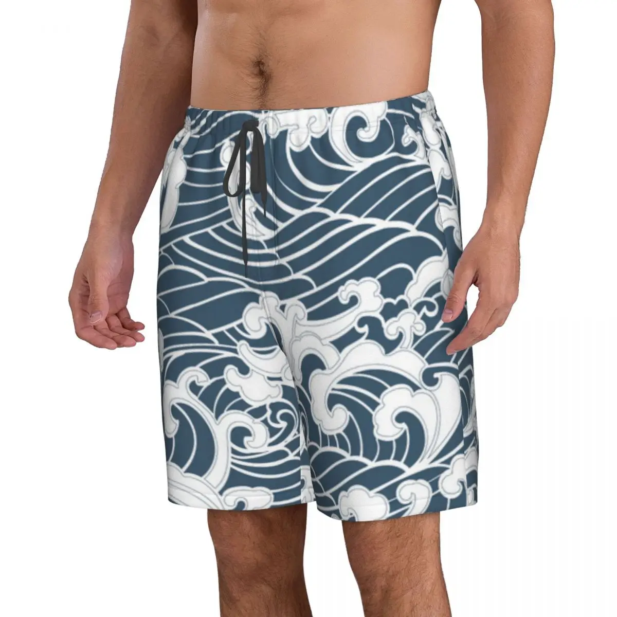 Ocean Waves Background Men Swimsuit Swimming Trunks Boxer Swim Beach Quick Dry Swimming Shorts