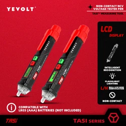 YEVOLT TA13A/TA11B+ Non-Contact NCV Voltage Tester Pen 12V~1000V AC Flashlight LCD Display Buzzer Alarm Live/Null Wire Tester